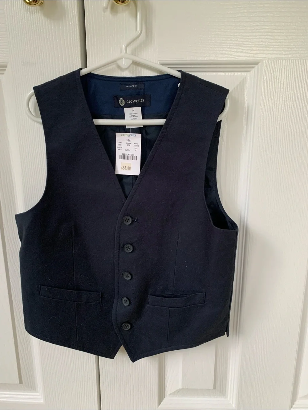 Crewcuts Boys Navy Button Front Vest-New With Tags